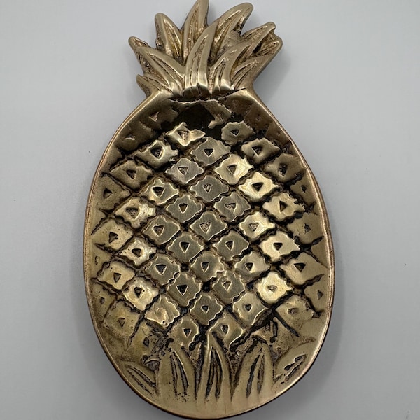 Vintage Brass Pineapple Dish, Trinket, Soap Holder, Pineapple Home Decor