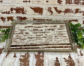 Vintage Mirrored Vanity Tray: Hollywood Glam Perfume Holder