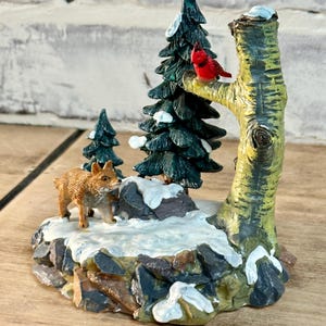Vintage Carole Towne Kollektion "Stealthy Fox"; Weihnachtsdorf Accessoire; Weihnachtsdorf Tiere; Lemax Sammler Weihnachtsdisplay