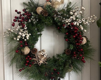 Winter Wreath - Owls - Woodlands