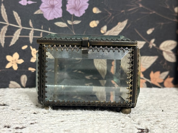 Gorgeous Glass Dresser Box, French Jewelry Box, T… - image 9