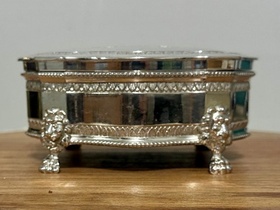 Vintage Silver Plated Jewelry Box; Ornate Casket … - image 4