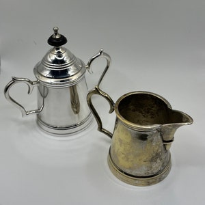 Vintage Silver Plated Sugar and Creamer, Mid-Century Colonial Style Stieff Silver Plated Sugar & Creamer Set, 2 Piece Tea Serving Set