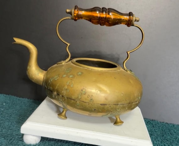 Vintage Brass Tea Kettle; Marked JCB; James Clews Birmingham; Hand