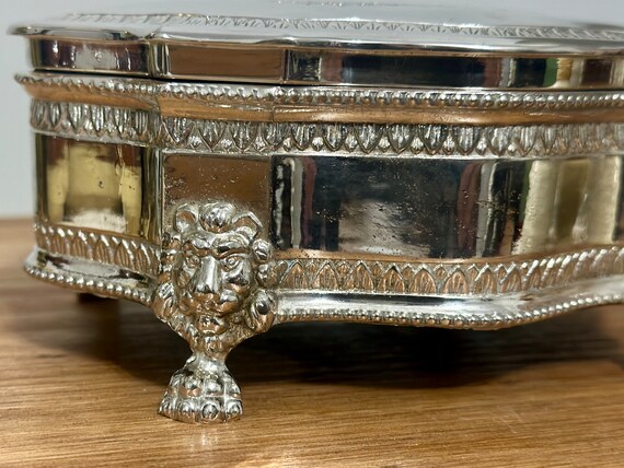 Vintage Silver Plated Jewelry Box; Ornate Casket … - image 8