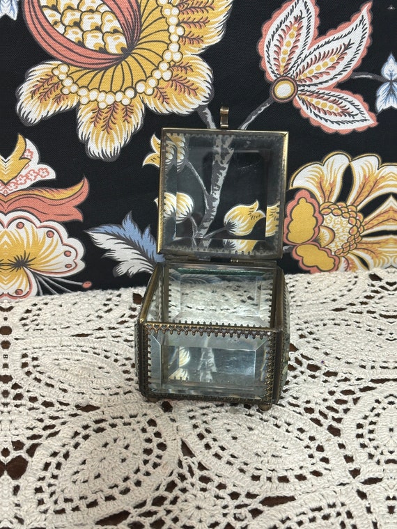 Gorgeous Glass Dresser Box, French Jewelry Box, T… - image 1