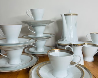 Vintage feines Rosenthal Studio Line Tee-Set mit Goldrand - 32-teiliges Porzellan-Set