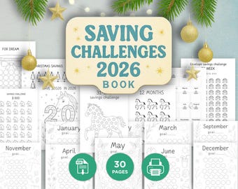 2026 Savings Book - Year of the Horse  | Printable Savings Tracker & Planner (Monthly, 52-Week, 31-Day, Puzzle) PDF A4/A6/US