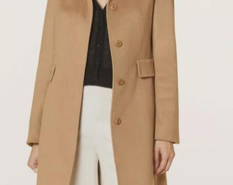 Max Mara STUDIO Wool Coat Agnese Camel Womens Size ~ 34-36 / S