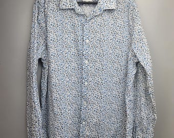 Paul Smith Italy Made Floral Cotton Shirt Mens Size 16.5 P-P 23.5 in