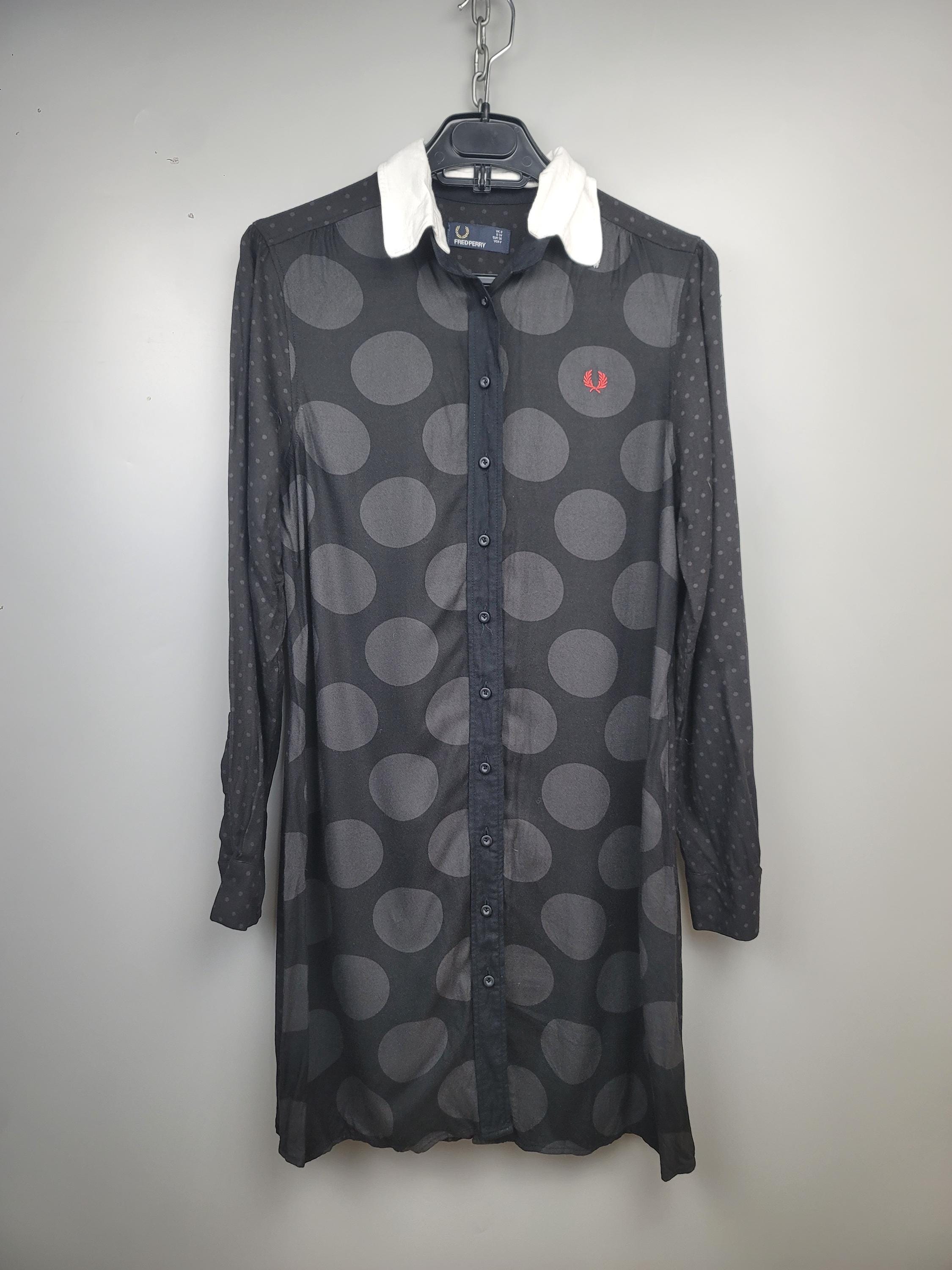 fred perry dress long sleeve Fred Perry Logo-embroidered Ribbed-knit Midi Dress