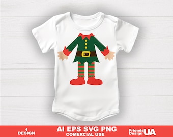 Elf costume Svg, Baby elf costume Svg, Elf Outfit Svg, Elf Suit Cut Files, Funny Christmas Svg, Kids Shirt Svg, Silhouette Cricut