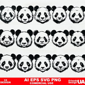 Panda head SVG, Cute panda head SVG, Panda Face PNG, Cute Panda Svg, Cute Panda Clipart, Panda Shirt Design, Panda Sticker,