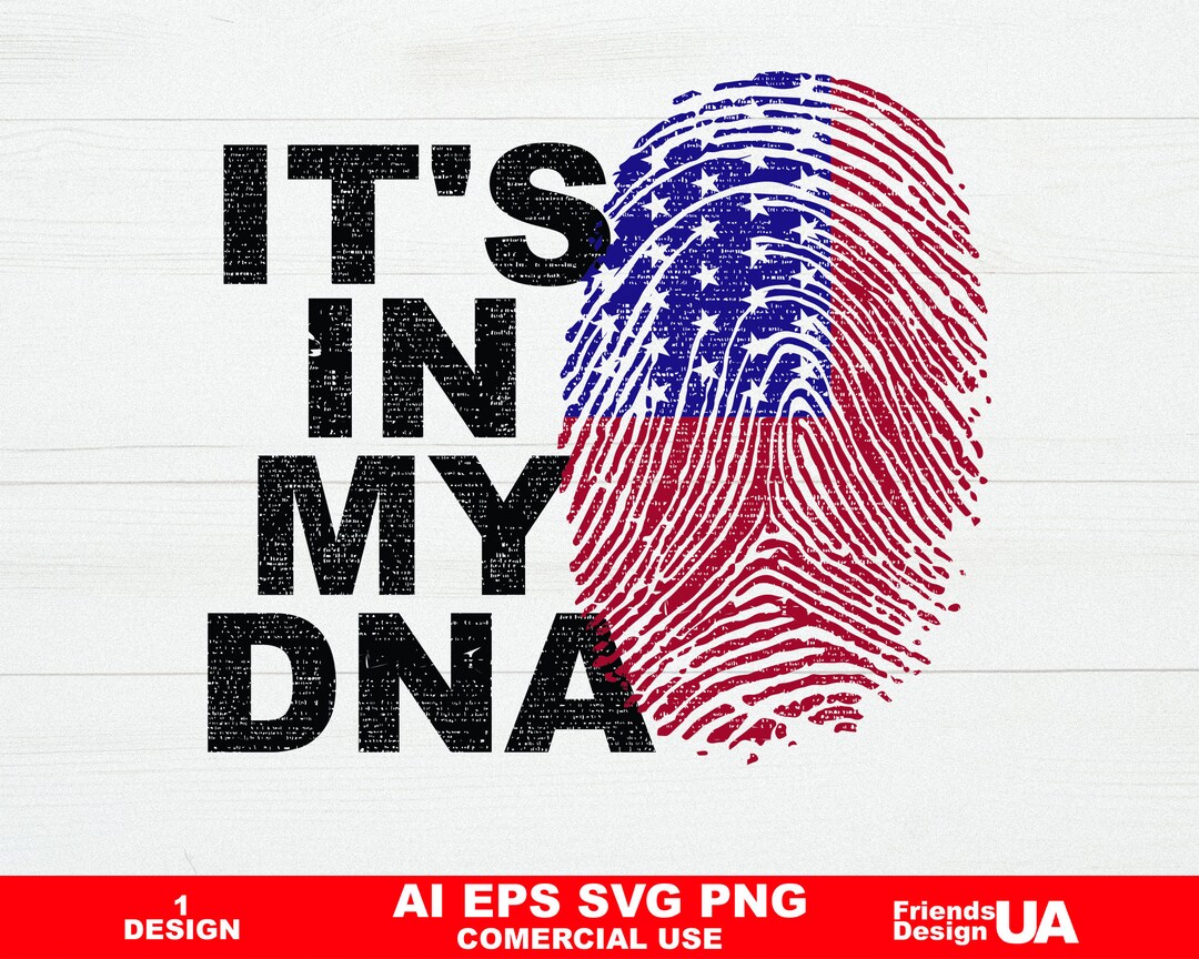 It's in My DNA Svg, USA Flag, Fingerprint SVG, Design for Shirts ...