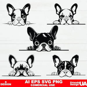 Peeking French Bulldog Svg, Peeking French Bulldog Clipart, Peeking French Bulldog Svg Files For Cricut, Vector graphic, Cut file for laser