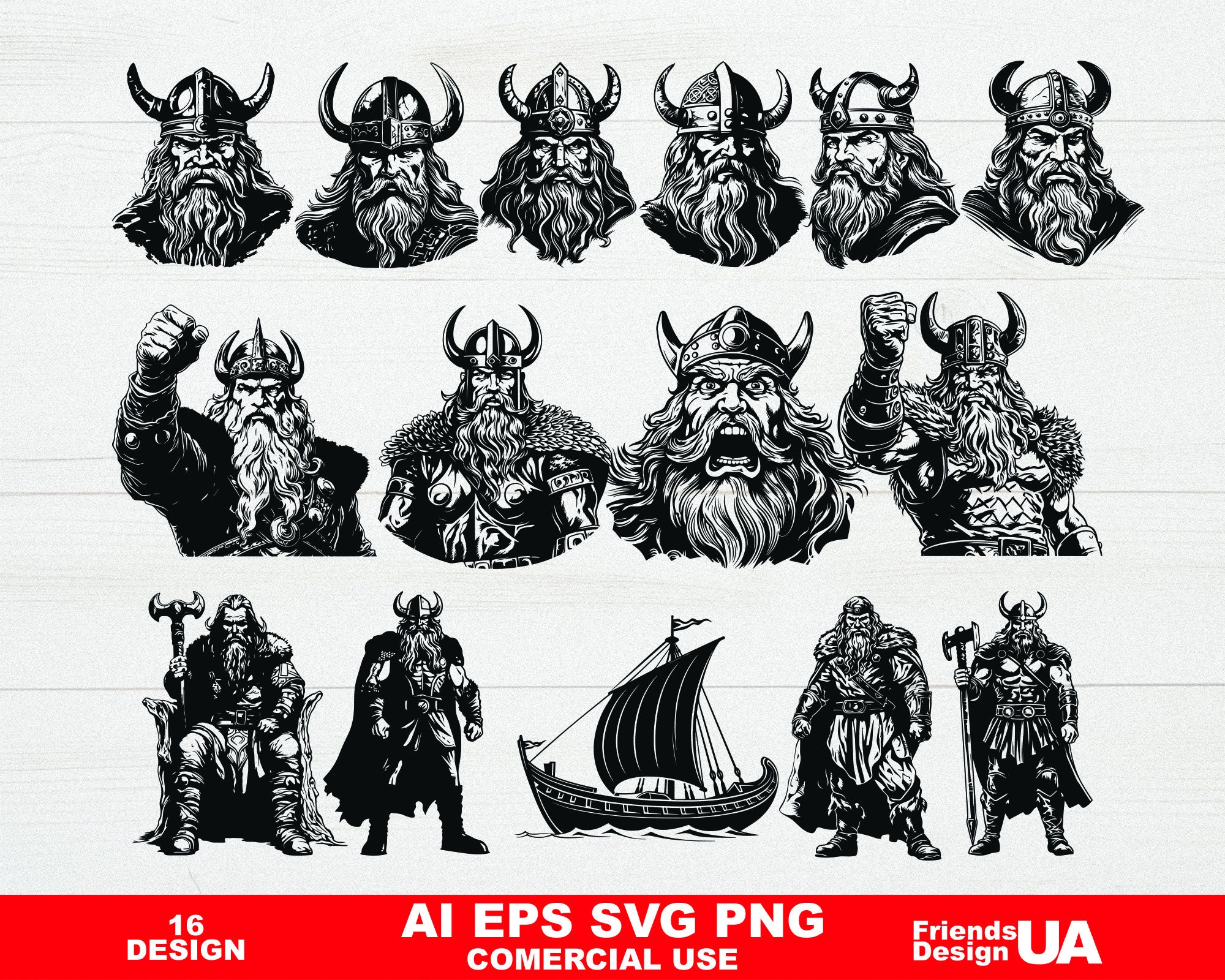 Viking SVG Pack, Viking PNG Bundle, Viking Clipart, Viking SVG Cut