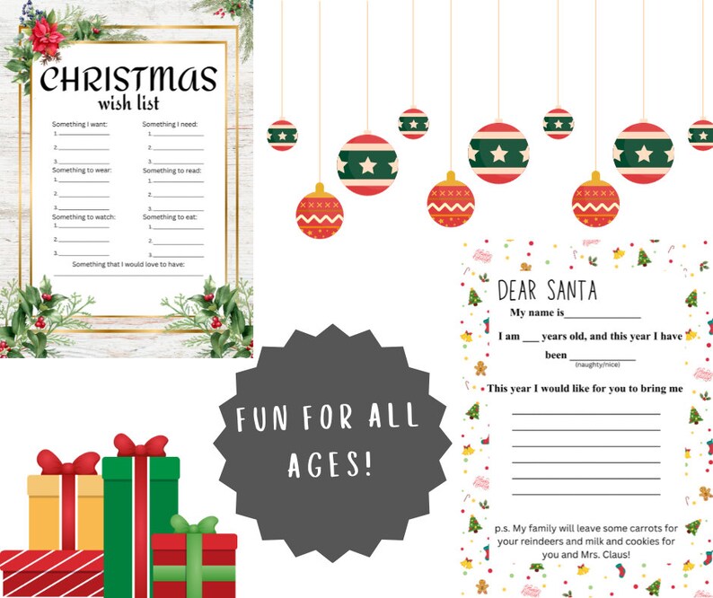 My Christmas Wish List Christmas Wish List Printable - Etsy