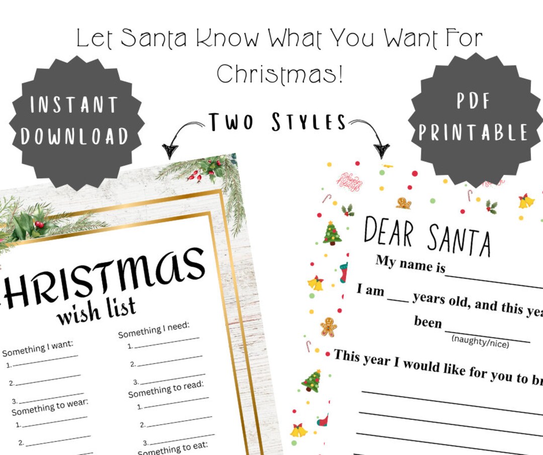 My Christmas Wish List Christmas Wish List Printable - Etsy