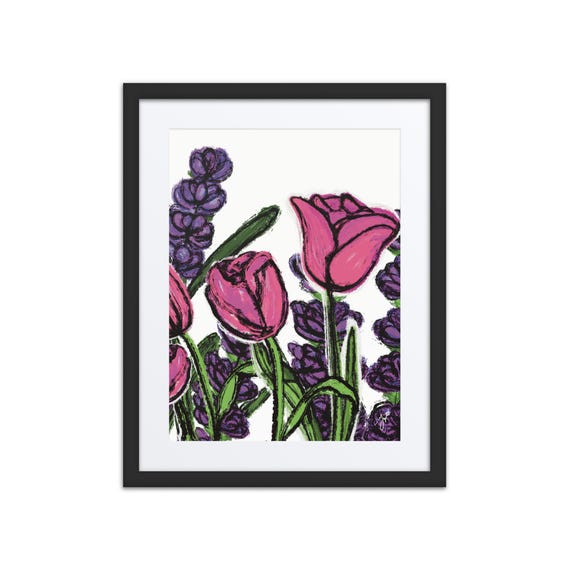 Tulip Lavender Dance Framed Print | 16x20 in.