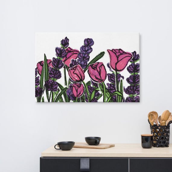 Tulip Lavender Dance Wall Art | Canvas