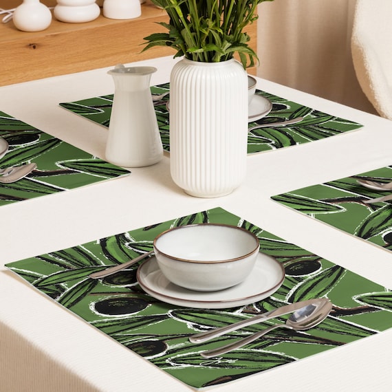 Olive Branches Placemats | Set of 4