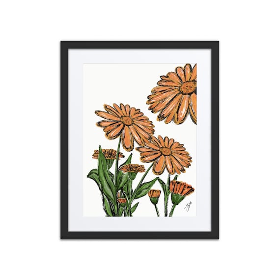 Calendula Unfolding Framed Print | 16x20 in.