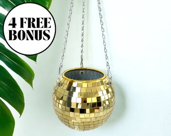 Disco Ball Plant Hanger, Hangende Plant Pot, Muur Hangende Plantenbak, Disco Ball Pot, Hangende Sappige Plantenbak, Plafondplantenbak