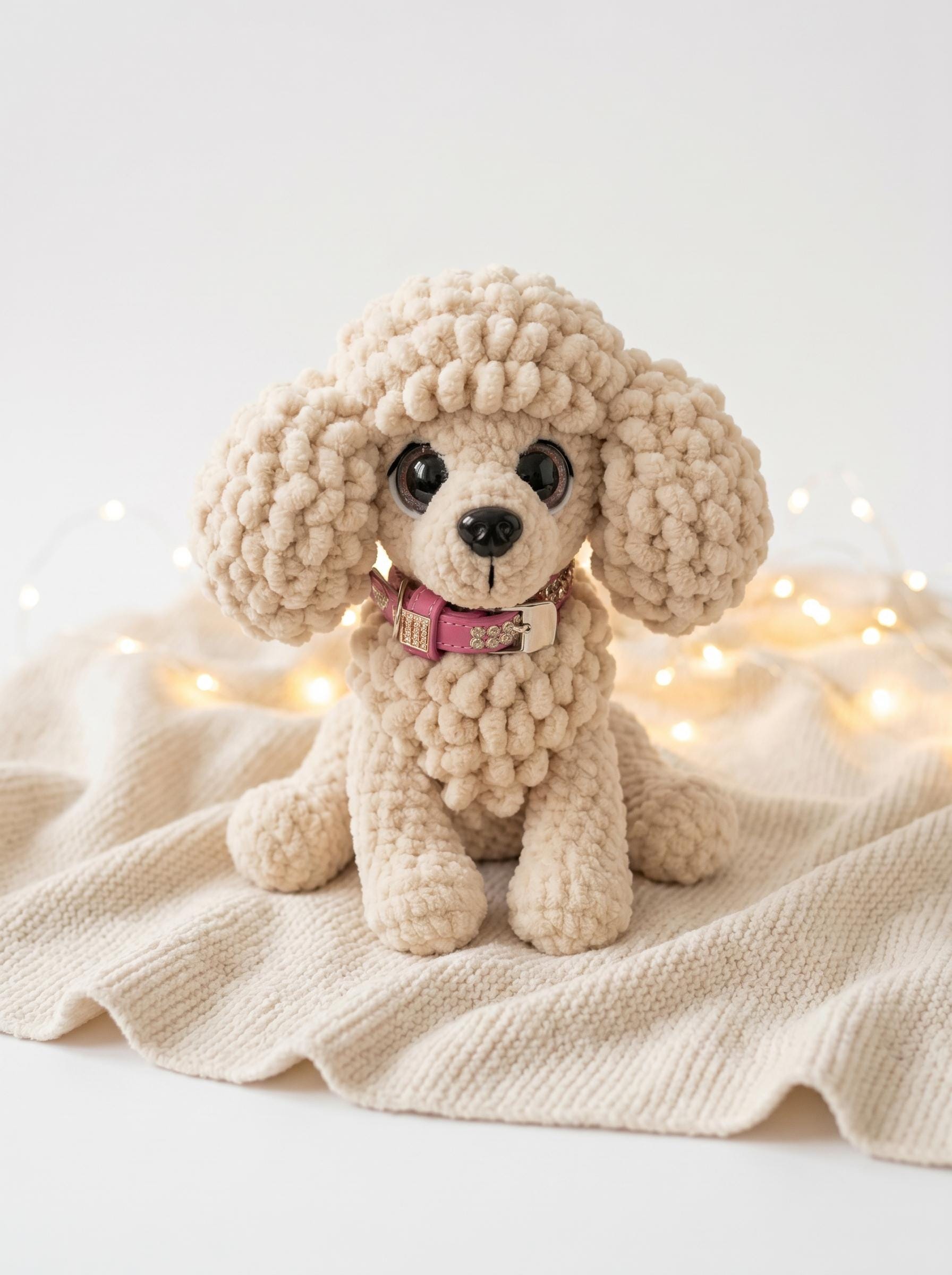 30 Poodle Crochet Patterns to Stitch Adorable Dogs, Toys, and Textured Amigurumi 16 Cream Poodle Crochet Pattern