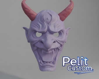 Oni Mask life size decoration / wall Mask japanese demon /multi-parts 3d Digital Download for Resin & FDM Printers