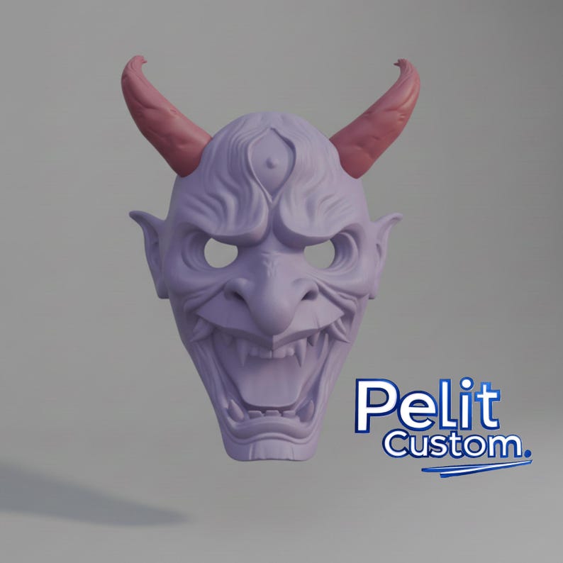 Oni Mask Life Size Decoration / Wall Mask Japanese Demon /multi-parts ...