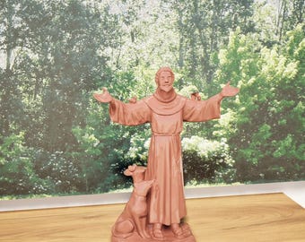 Saint Francis Digital Sculpture - STL of Saint Francis of Assisi - 3D Printing Model