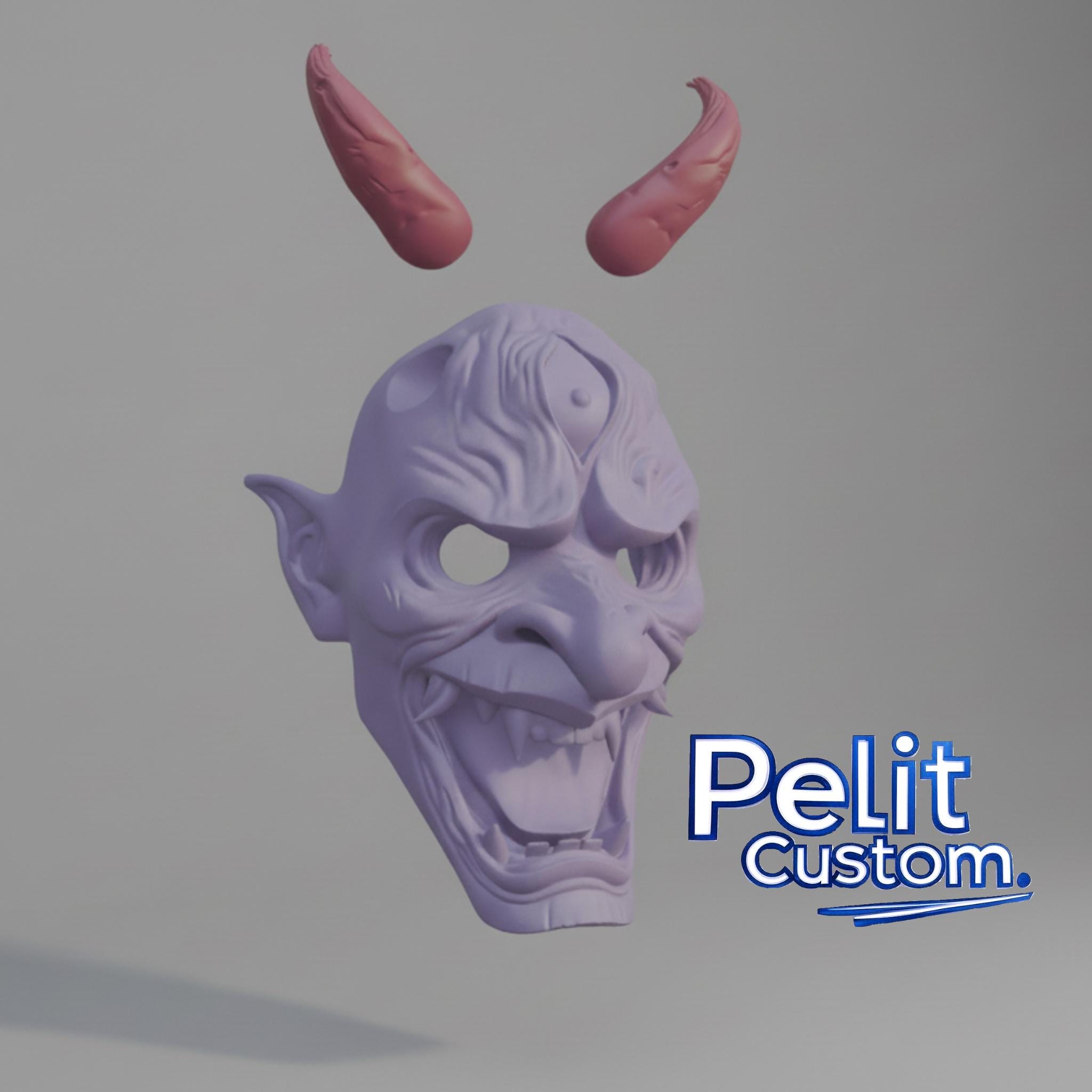 Oni Mask Life Size Decoration / Wall Mask Japanese Demon /multi-parts ...