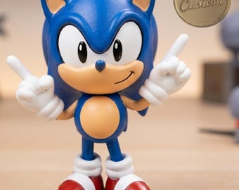 Chibi Sonic 3D STL Model - Sonic the Hedgehog Winner Pose 3D Printable STL File | Digital Download for Resin & FDM Printers