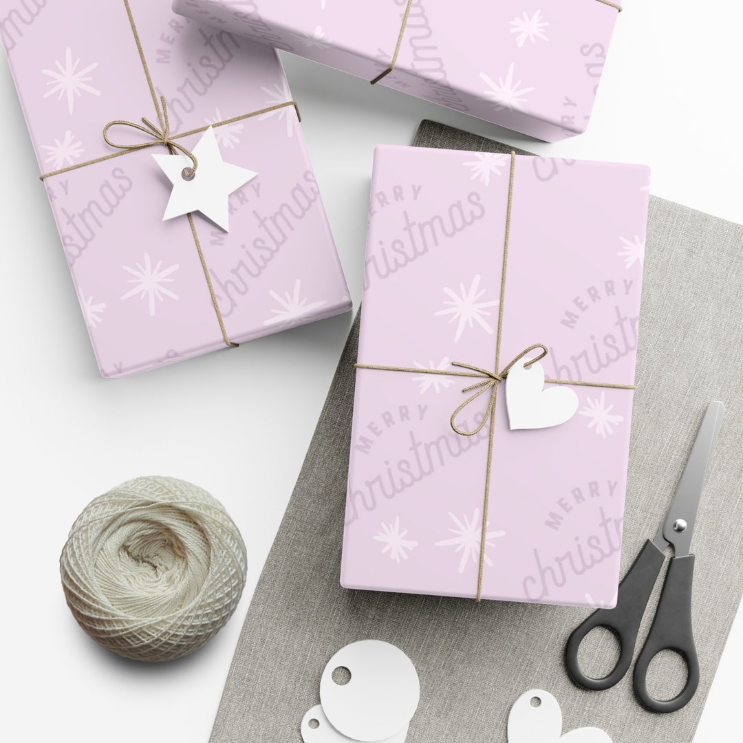 Pretty Pink Christmas Gift Wrap Holiday Gift Wrap Pink Etsy