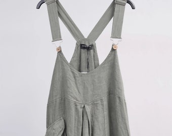 Linnen jumpsuit kaki