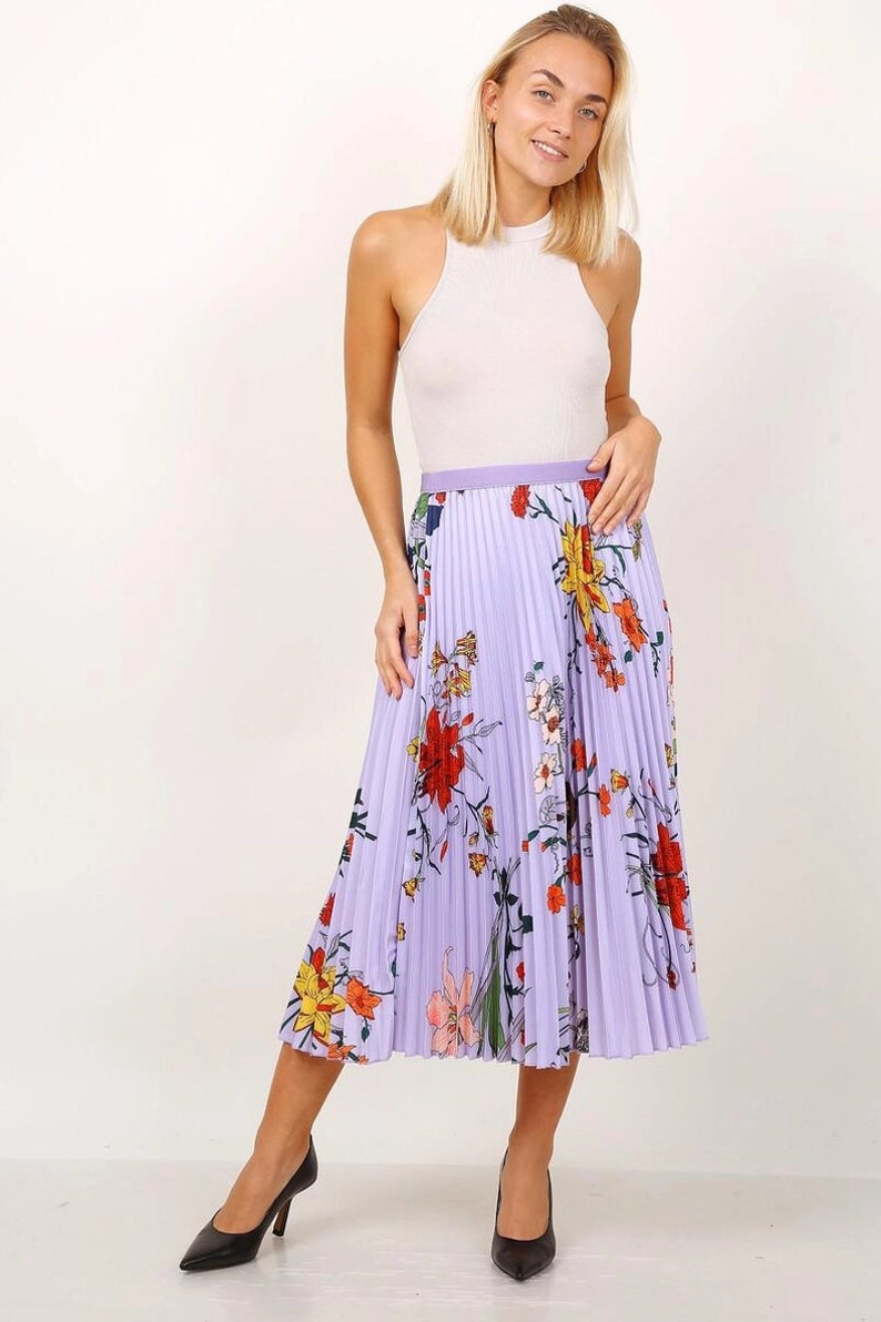 Printed pleated skirt zdjęcie 2