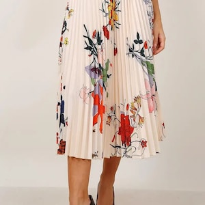 Printed pleated skirt zdjęcie 1