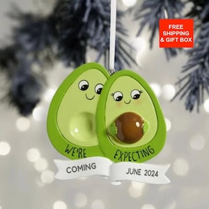 Personalized Avocado Expecting Ornament,Expecting Couple Avocado Personalized Ornament 2024,Cute Expecting Ornament