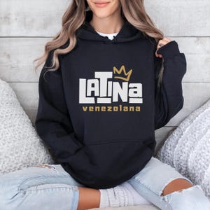 Latina Venezolana Venezuela Hooded Sweatshirt, Venezuela, Venezuela Gift, Cute Venezuela Hoodie, Venezuela Sweatshirt, Venezolana Gift