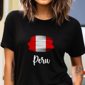 Peru Paint Flag Unisex T-shirt, Peru Country, Peru Gift, Peru Flag, Cute Peru Shirt, Peru Pride