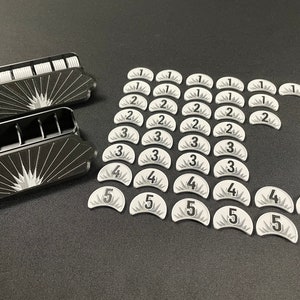 Fichas y bandejas de gloria de Voidfall; las bandejas funcionan con o sin almacenamiento Gametrayz; las bandejas funcionan con fichas de cartón originales O con nuestras fichas de gloria mejoradas.