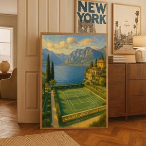 Tennis Court Print Country Club Decor Aesthetic Sports Print Tennis Lover Gift Trendy Tennis Print Green Textured Wall Art Trendy Art Prints