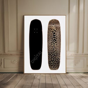 Cheetah Print Skateboard Wall Art Animal Print Fashion Wall Art Slay Print Leopard Wall Art Edgy Wall Decor Luxury Fashion Gift for Her