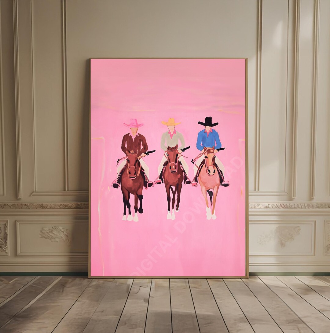 Rodeo Abstract Southwestern Cowboys Print Colorful Abstract Western Horse Painting ...