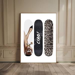 Cheetah Print Skateboard Print Dirty Martini Poster Ciao Quote Wall Art Hypebeast Room Decor Leopard Feminist Poster Martini Bar Cart Art
