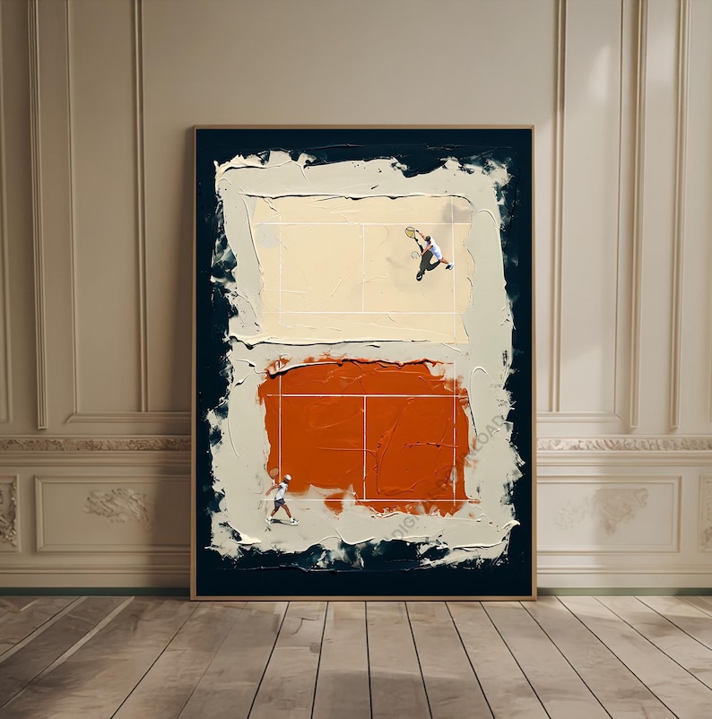 badminton painting, federer print, federer poster, werner bronkhorst, 3d textured painting, wimbledon grand slam, tennis oil painting, sage green wall art, tennis court art, tennis poster, tennis poster art, tennis club decor, tennis player art gouache, art print, artwork, decor, gift, home decor, interior, modern art, poster, print, travel, wall art, wall decor Wimbledon Tennis Match Poster – Vintage London Sports Art Wall Decor, Retro British Tennis Print for Home Living Room or Office Gift