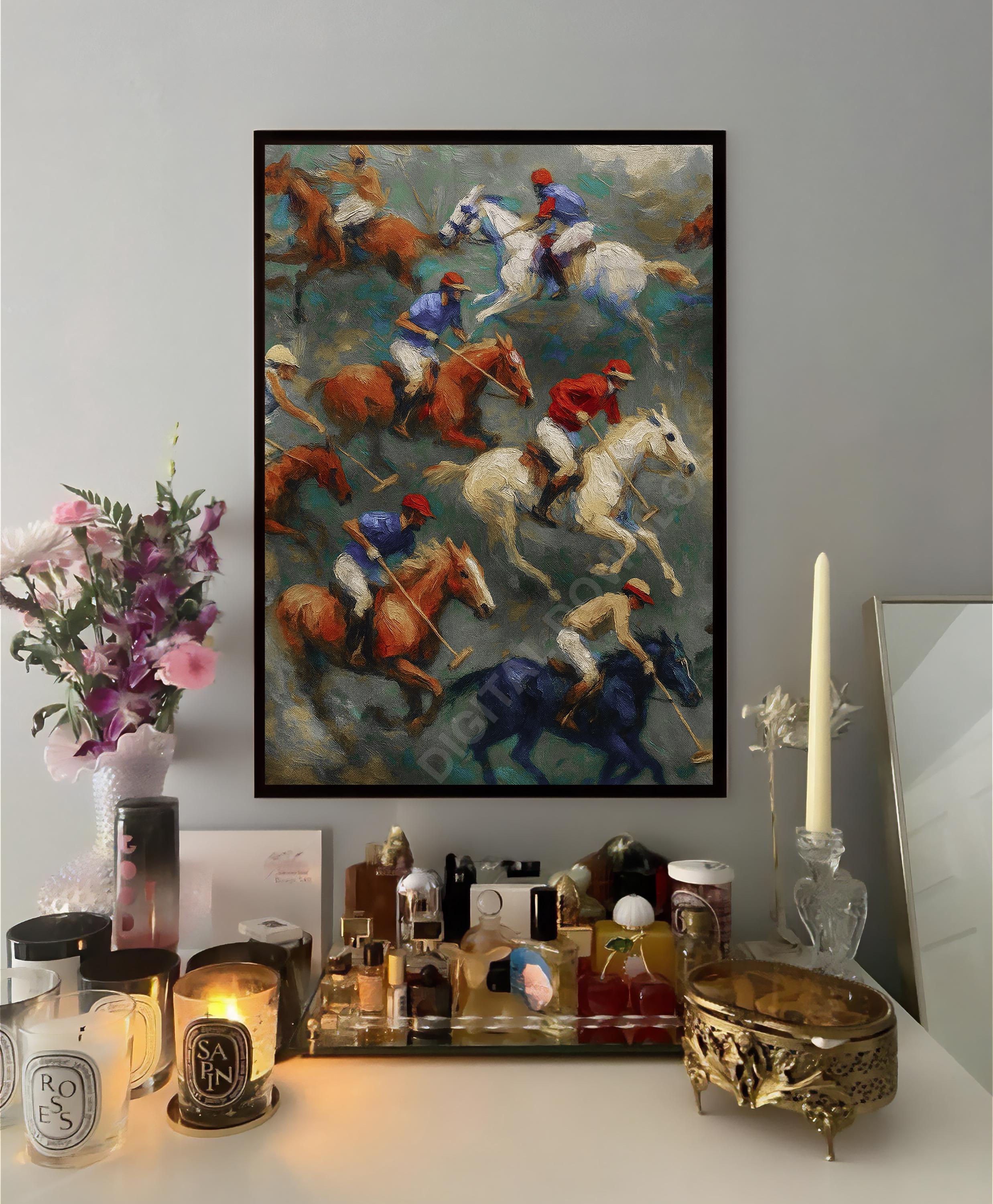 Luxurious Polo Match Print Vintage Polo Game Art Polo Horse Art