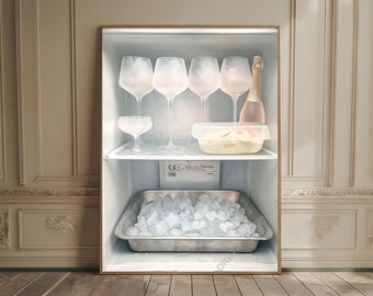 luxe mode champagne poster alcohol print cocktail art neutraal preppy bar winkelwagen kunst trendy bar decor barcart poster chic slaapzaal decor
