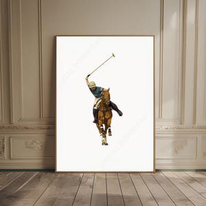 Polo Print Polo Horse Art Sporty Wall Art Polo Vintage Horse Wall Decor Trendy Retro Print Minimalist Equestrian Poster Luxury Wall Decor