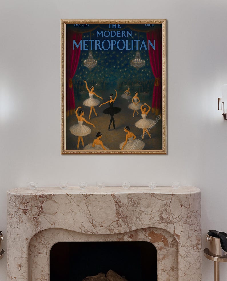 paris ballet print, ballerina poster, ballerina wall art, ballet illustration, vintage ballet art, ballerina canvas art, ballet lover poster, ballet show poster, dance wall decor, gift for dancer, gift for girls, pink decor, royal ballet poster new yorker prints, apartment wall art, magazine cover print, ballet dancer print, light pink prints, trendy wall art, aesthetic room decor, dorm room decor, new yorker poster, retro wall art, the new yorker, vintage wall art, wall art poster